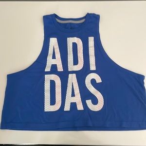 Blue Adidas Crop Tank Size Med